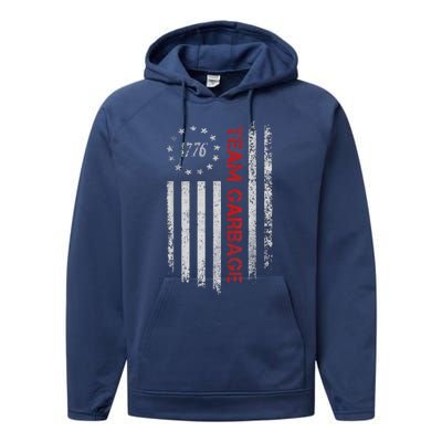 Proud Garbage Trump Supporter Garbage For Trump Supporter Performance Fleece Hoodie