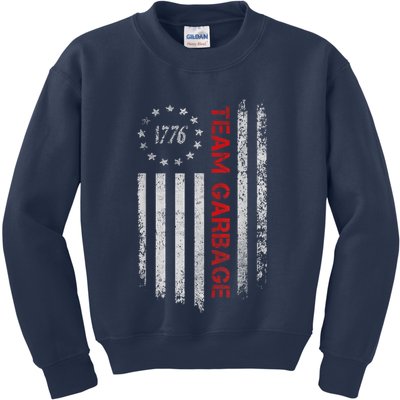 Proud Garbage Trump Supporter Garbage For Trump Supporter Kids Sweatshirt