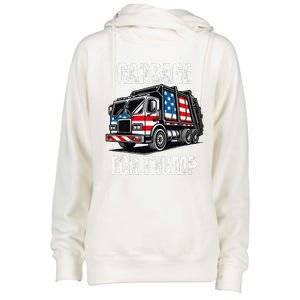 Proud Garbage Trump Supporter Garbage For Trump Supporter Womens Funnel Neck Pullover Hood