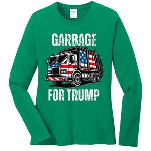 Proud Garbage Trump Supporter Garbage For Trump Supporter Ladies Long Sleeve Shirt