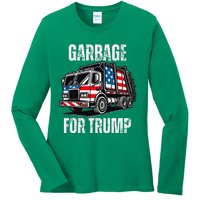 Proud Garbage Trump Supporter Garbage For Trump Supporter Ladies Long Sleeve Shirt