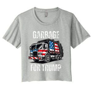 Proud Garbage Trump Supporter Garbage For Trump Supporter Women's Crop Top Tee