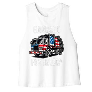 Proud Garbage Trump Supporter Garbage For Trump Supporter Women's Racerback Cropped Tank