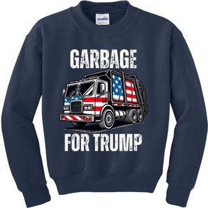 Proud Garbage Trump Supporter Garbage For Trump Supporter Kids Sweatshirt