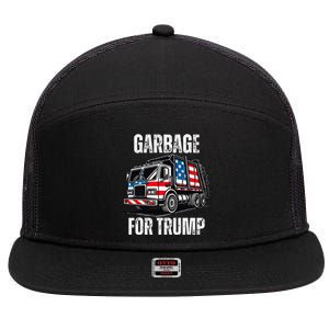 Proud Garbage Trump Supporter Garbage For Trump Supporter Gift 7 Panel Mesh Trucker Snapback Hat