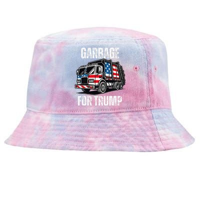 Proud Garbage Trump Supporter Garbage For Trump Supporter Gift Tie-Dyed Bucket Hat