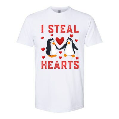 Penguin Graphic Themed I Steal Hearts Cute Valentines Day Gift Softstyle® CVC T-Shirt