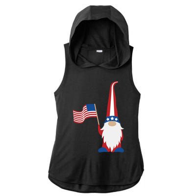 Patriotic Gnomes Usa American Flag 4th Of July Gnome Gift Ladies PosiCharge Tri-Blend Wicking Draft Hoodie Tank