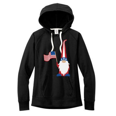 Patriotic Gnomes Usa American Flag 4th Of July Gnome Gift Women's Fleece Hoodie