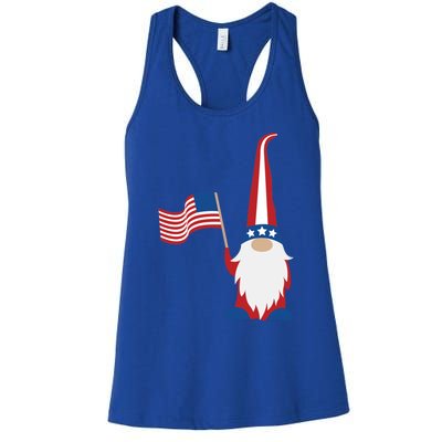 Patriotic Gnomes Usa American Flag 4th Of July Gnome Gift Women's Racerback Tank