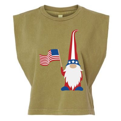 Patriotic Gnomes Usa American Flag 4th Of July Gnome Gift Garment-Dyed Women's Muscle Tee