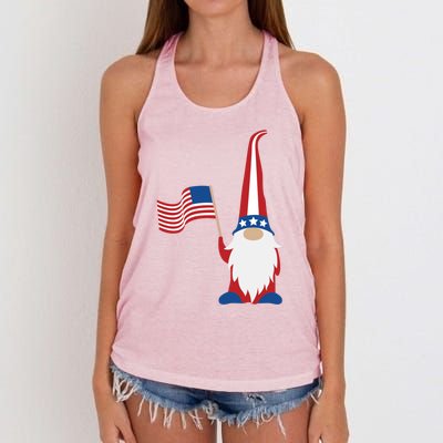 Patriotic Gnomes Usa American Flag 4th Of July Gnome Gift Women's Knotted Racerback Tank