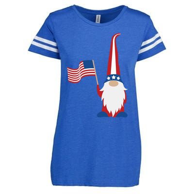 Patriotic Gnomes Usa American Flag 4th Of July Gnome Gift Enza Ladies Jersey Football T-Shirt