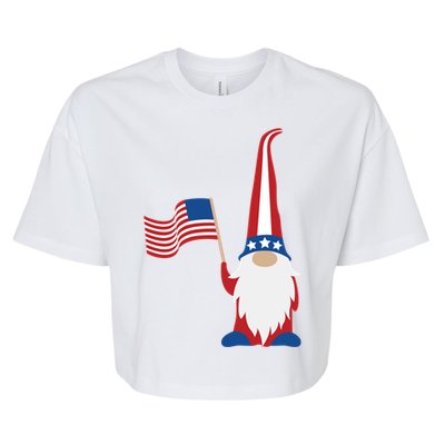 Patriotic Gnomes Usa American Flag 4th Of July Gnome Gift Bella+Canvas Jersey Crop Tee