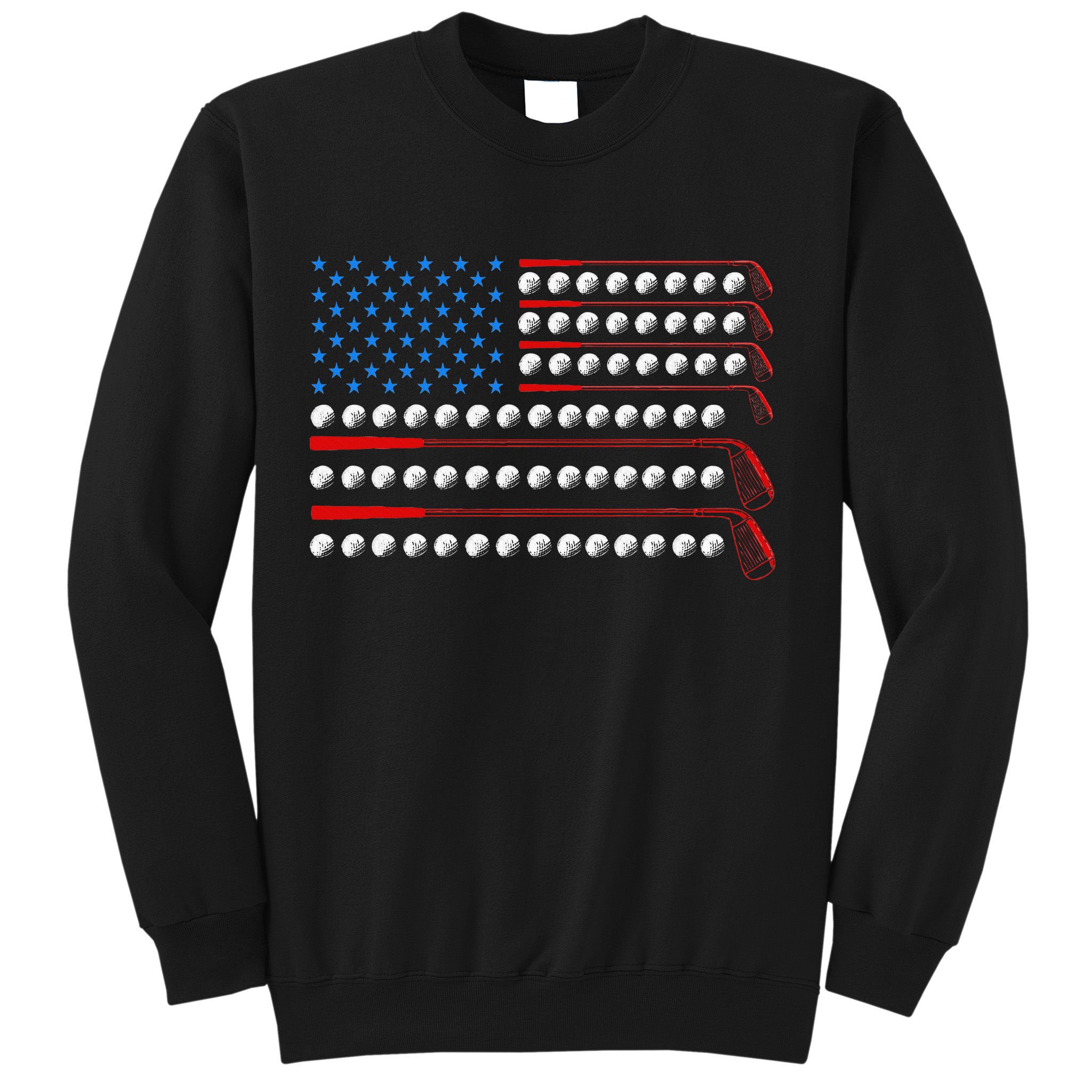 Patriotic Golf Usa Flag Golf Clubs 4th Of July Golf Balls Sweatshirt