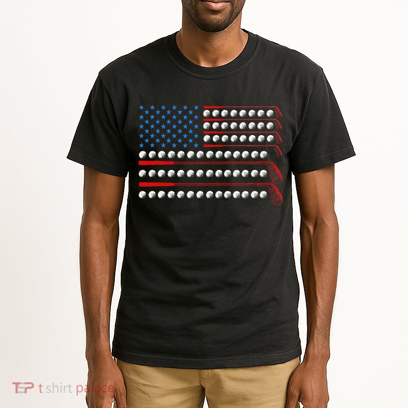 Patriotic Golf Usa Flag Golf Clubs 4th Of July Golf Balls Tall T-Shirt
