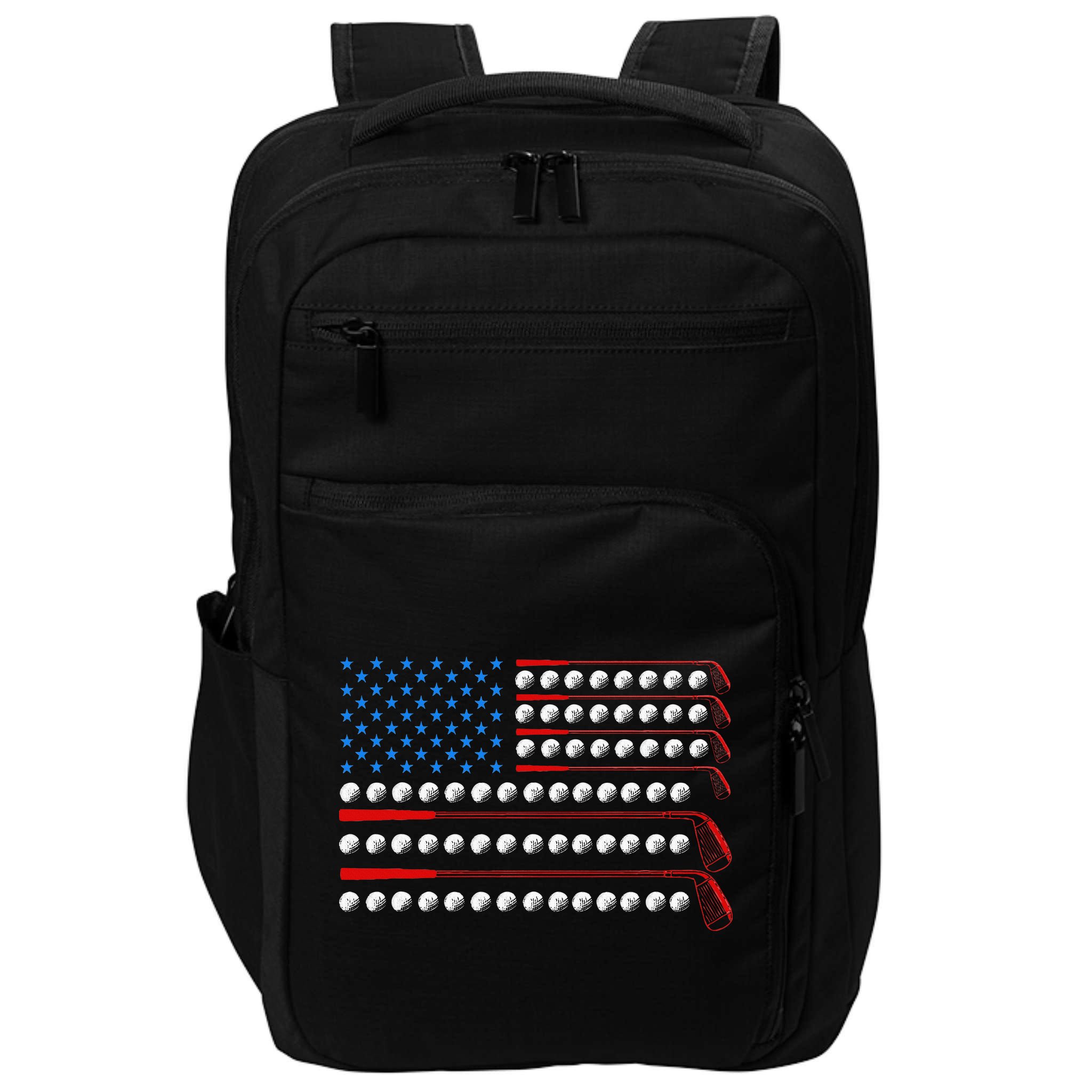 Patriotic Golf Usa Flag Golf Clubs 4th Of July Golf Balls Impact Tech Backpack