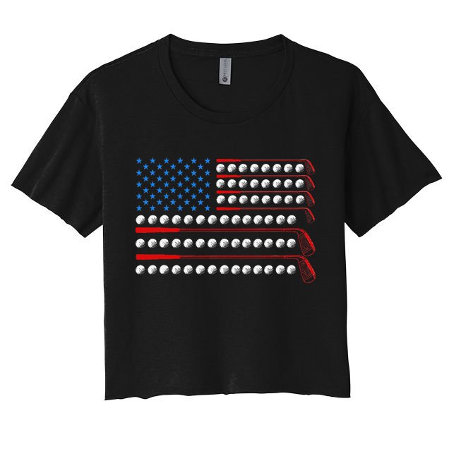 Patriotic Golf Usa Flag Golf Clubs 4th Of July Golf Balls Crop Top
