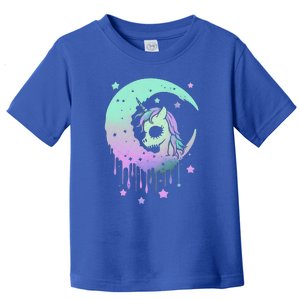 Pastel Goth Unicorn Moon Stars Creepy Toddler T-Shirt