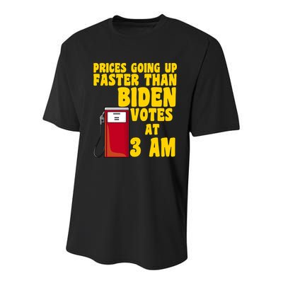 Prices Going Up Faster Than Biden Votes At 3AM Funny Youth Performance Sprint T-Shirt
