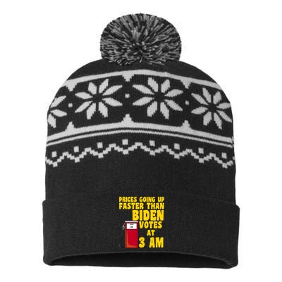 Prices Going Up Faster Than Biden Votes At 3AM Funny USA-Made Snowflake Beanie