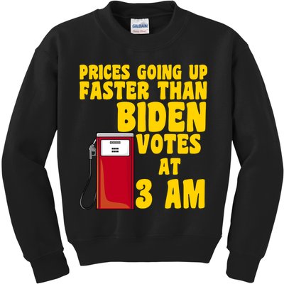Prices Going Up Faster Than Biden Votes At 3AM Funny Kids Sweatshirt