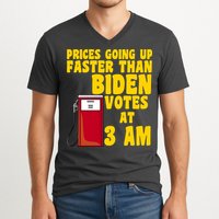 Prices Going Up Faster Than Biden Votes At 3AM Funny V-Neck T-Shirt
