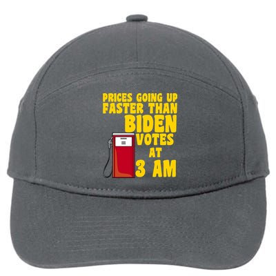 Prices Going Up Faster Than Biden Votes At 3AM Funny 7-Panel Snapback Hat