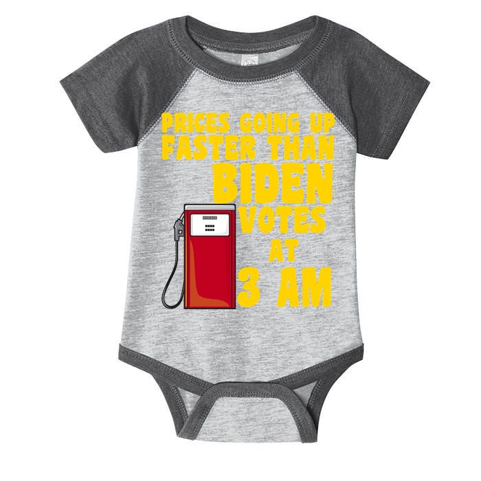 Prices Going Up Faster Than Biden Votes At 3AM Funny Infant Baby Jersey Bodysuit