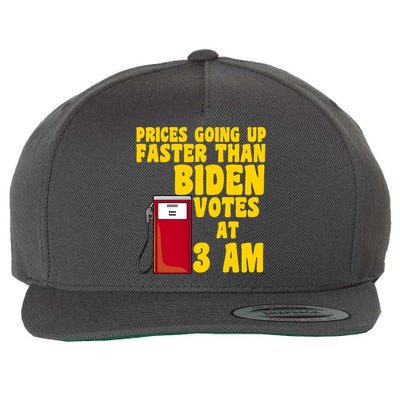 Prices Going Up Faster Than Biden Votes At 3AM Funny Wool Snapback Cap