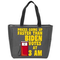 Prices Going Up Faster Than Biden Votes At 3AM Funny Zip Tote Bag