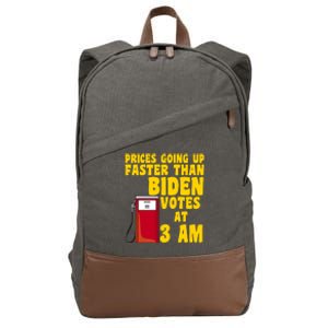 Prices Going Up Faster Than Biden Votes At 3AM Funny Cotton Canvas Backpack