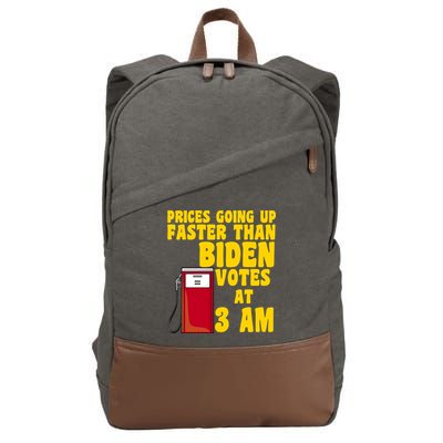 Prices Going Up Faster Than Biden Votes At 3AM Funny Cotton Canvas Backpack