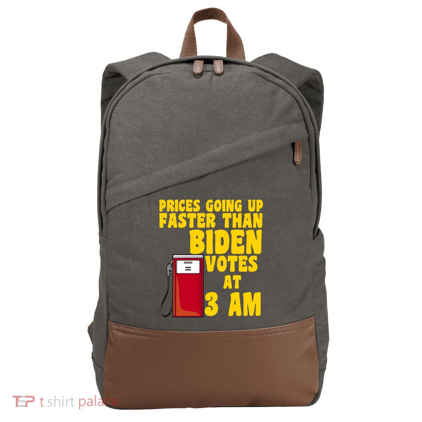 Prices Going Up Faster Than Biden Votes At 3AM Funny Cotton Canvas Backpack
