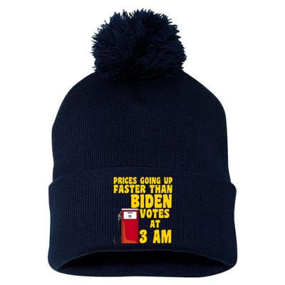 Prices Going Up Faster Than Biden Votes At 3AM Funny Pom Pom 12in Knit Beanie