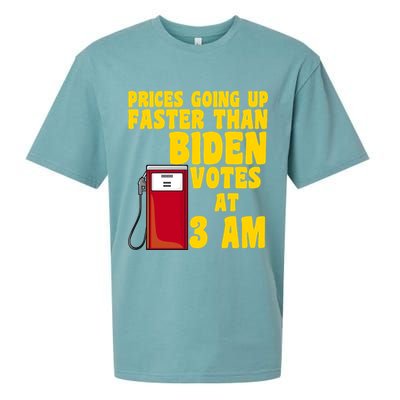 Prices Going Up Faster Than Biden Votes At 3AM Funny Sueded Cloud Jersey T-Shirt