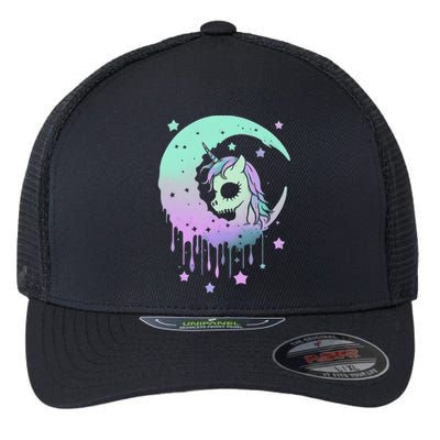 Pastel Goth Unicorn Moon Stars Creepy Kawaii Evil Horse Flexfit Unipanel Trucker Cap