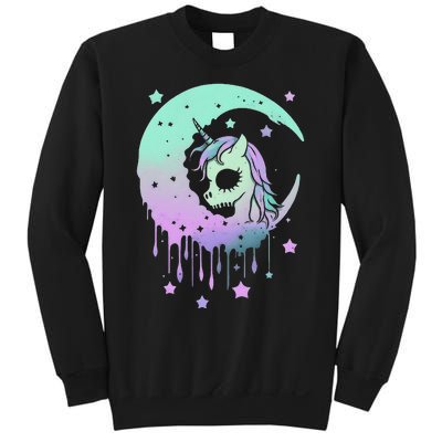 Pastel Goth Unicorn Moon Stars Creepy Kawaii Evil Horse Sweatshirt