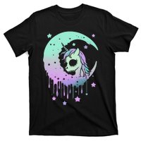 Pastel Goth Unicorn Moon Stars Creepy Kawaii Evil Horse T-Shirt