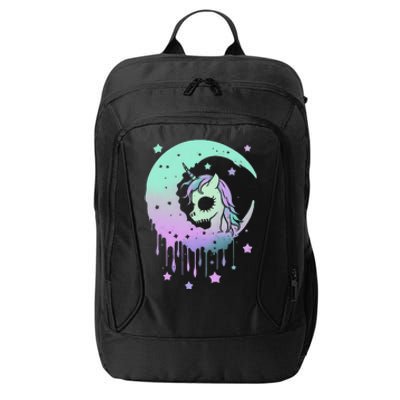 Pastel Goth Unicorn Moon Stars Creepy Kawaii Evil Horse City Backpack