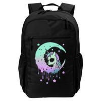 Pastel Goth Unicorn Moon Stars Creepy Kawaii Evil Horse Daily Commute Backpack