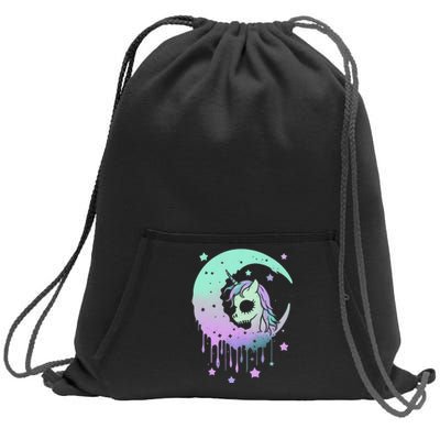 Pastel Goth Unicorn Moon Stars Creepy Kawaii Evil Horse Sweatshirt Cinch Pack Bag