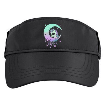 Pastel Goth Unicorn Moon Stars Creepy Kawaii Evil Horse Adult Drive Performance Visor