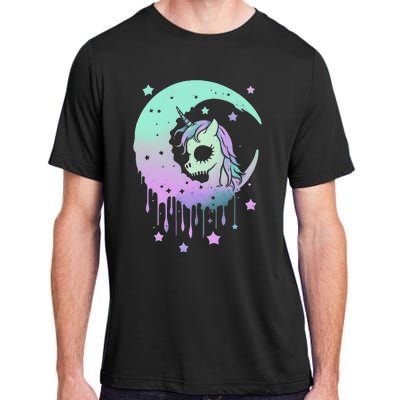 Pastel Goth Unicorn Moon Stars Creepy Kawaii Evil Horse Adult ChromaSoft Performance T-Shirt