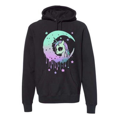 Pastel Goth Unicorn Moon Stars Creepy Kawaii Evil Horse Premium Hoodie