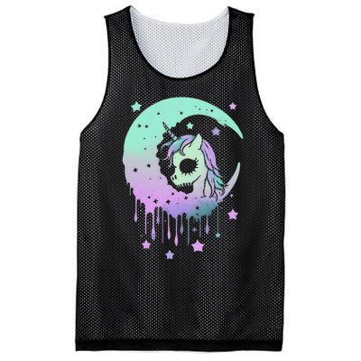 Pastel Goth Unicorn Moon Stars Creepy Kawaii Evil Horse Mesh Reversible Basketball Jersey Tank