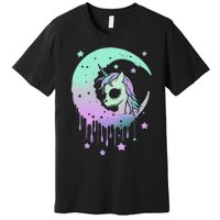 Pastel Goth Unicorn Moon Stars Creepy Kawaii Evil Horse Premium T-Shirt