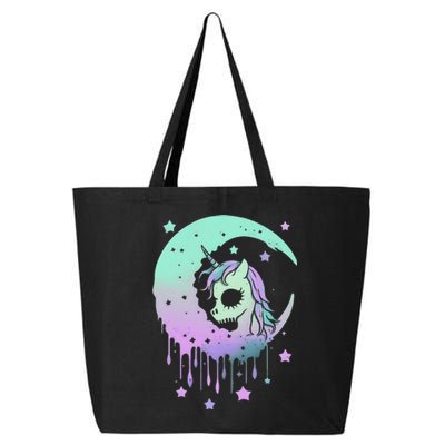 Pastel Goth Unicorn Moon Stars Creepy Kawaii Evil Horse 25L Jumbo Tote