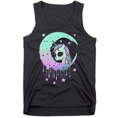 Pastel Goth Unicorn Moon Stars Creepy Kawaii Evil Horse Tank Top