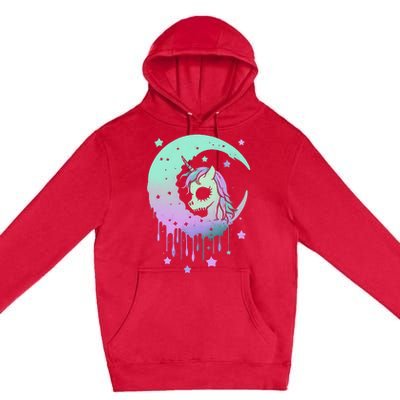 Pastel Goth Unicorn Moon Stars Creepy Kawaii Evil Horse Premium Pullover Hoodie